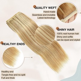 PINK SEVEN Clip in Hair Extensions Real Human Hair,14 Inch 100g 7pcs Remy Hair Extensions Clip ins for Women,Natural Human Hair Clip in Extensions