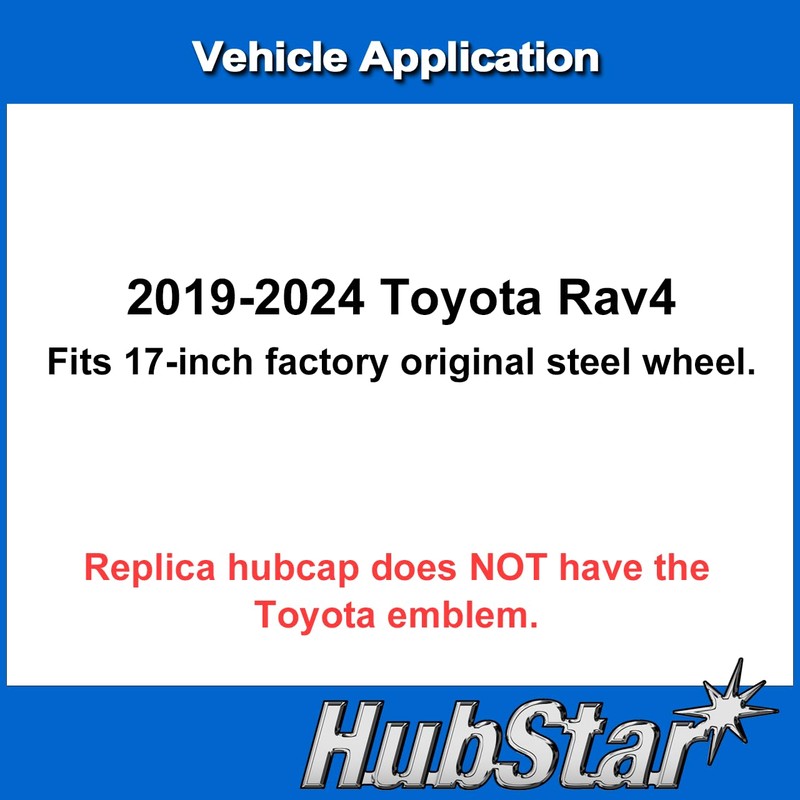 HubStar Hubcap Replacement for Toyota Rav4 2019-2025, 17-inch Wheel Cover,