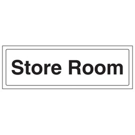 V Safety Store Room - Landscape 300 x 100 mm - Glow In The Dark 1mm Rigid Plastic Safety Sign