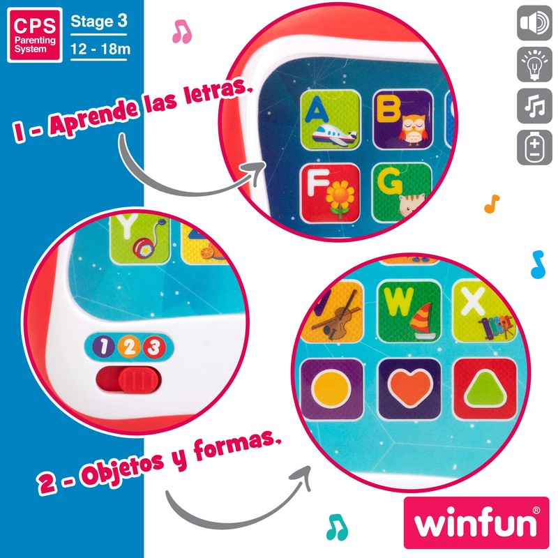 WinFun Educational Tablet with Light & Sounds (Spanish) (colorbaby 44256)