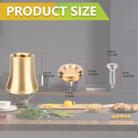 STPCTOU Brass Chopping Board Feet, Polished Brass, Anti-Skid, Volcanic Shape, 4 Pack, Ideal for Kitchen Appliances & Multiple Furniture