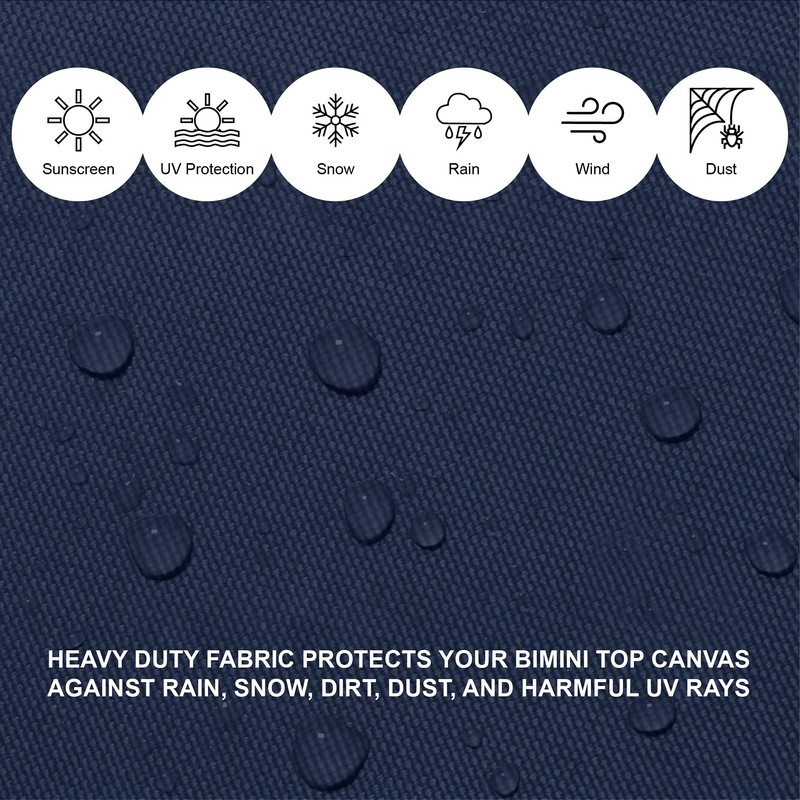 Savvycraft Bimini Top Storage Boot 67"-72" Width Navy Color, Waterproof