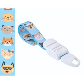 Rolseley Medizinisches Tourniquet mit blauem Cartoon-Katzen-Muster mit ABS-Kunststoff-Schnalle, latexfrei, elastisches Band, perfekt für Ärzte, Krankenschwestern, Studenten und Sanitäter