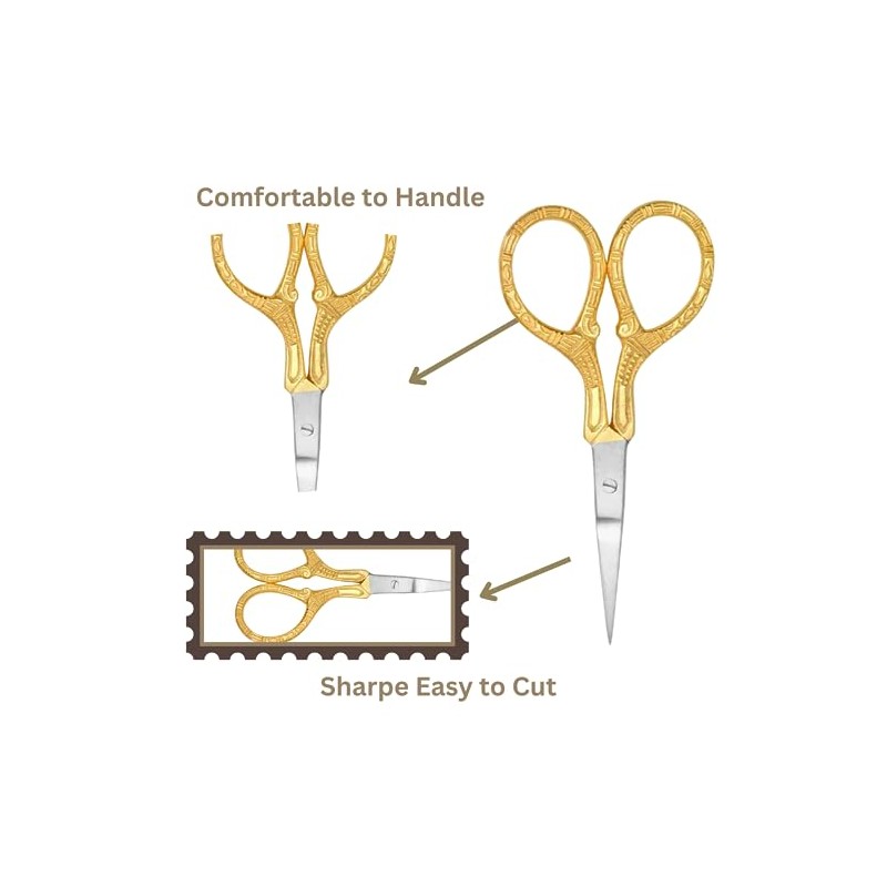 Sizler Beauty Small Sewing Scissors, Embroidery Scissors, Stainless Steel Sharp