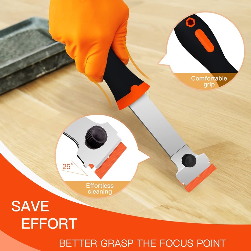 DEKEones Razor Blade Scraper, Long Handled Scraper Tool with 10