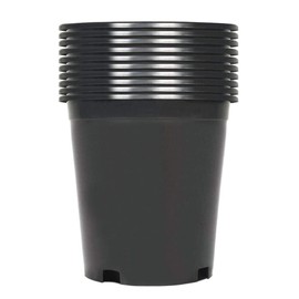 XCSHUS Plant Nursery Pot 10-Pack 5 Gallon Short Plastic Garden Planter Pots Flower Seedling Injection Molded Container Seed Starting Pot Set for Indoor Outdoor Plants Seedlings Vegetables Black