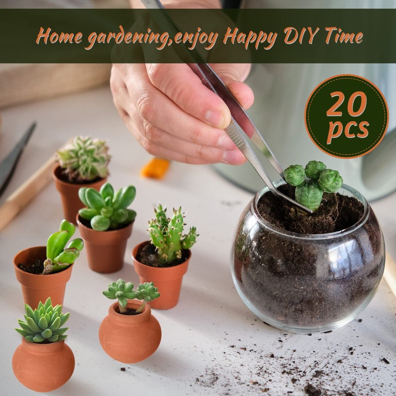 20 Pcs 0.9'' 1.2'' Terracotta Pot Small Mini Clay Pots