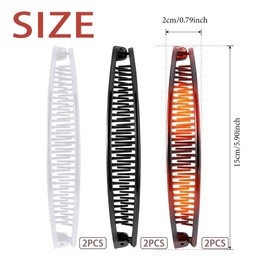 Lsydgn 6 Stück Bananenspange Haare, Bananen Haarspange, Banana Clip Dünnes Haar, Große Bananenklammer Für Dünnes, Rutschfeste Bananenklammer Für Damen Für Lockiges Oder Glattes Haa Frauen Und Mädchen