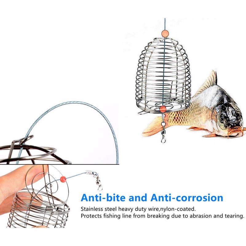 10Pcs/Pk Carp Fishing Bait Trap Cage Feeder Basket Holder Coarse
