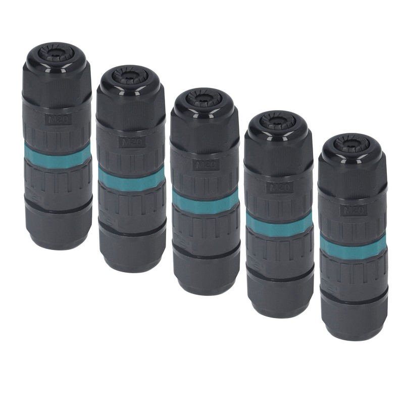 5Pcs Waterproof Connector M20 3pin 9-12mm Quick Connection Accessory for