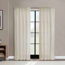 Thermasheer Weathershield Insulated Sheer Panel, 63 by 50-Inch, Ivory
