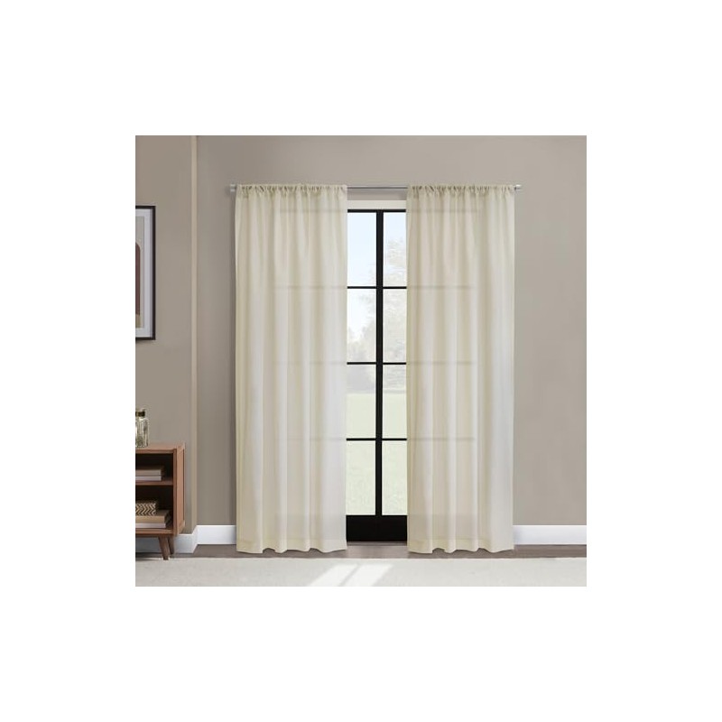 Thermasheer Weathershield Insulated Sheer Panel, 63 by 50-Inch, Ivory