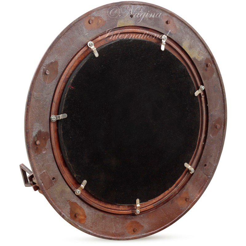 Nagina International Rustic Copper Shipwrecked Premium Nautical Porthole Mirror |