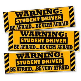 Vaygway Warning Student Driver Magnet for Car- 3 Pack Warning Student Driver Vehicle Bumper Magnet- High Reflective Safety Bumper Sign Sticker for New Driver