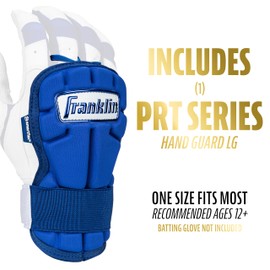 Franklin Sports Baseball Hand + Wrist Guard - PRT LG Series Adult Hand + Wrist Protector for Batting - Protective Hand, Wrist Shield - Right + Left Hand Hitters - Royal - One Size - Adult