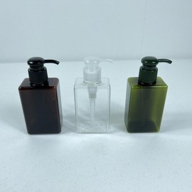Square Pump Empty Bottle 150ml Brown 4ea