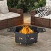 Giantex Fire Pit Grill, Outdoor Fire Pit with Removable 360°