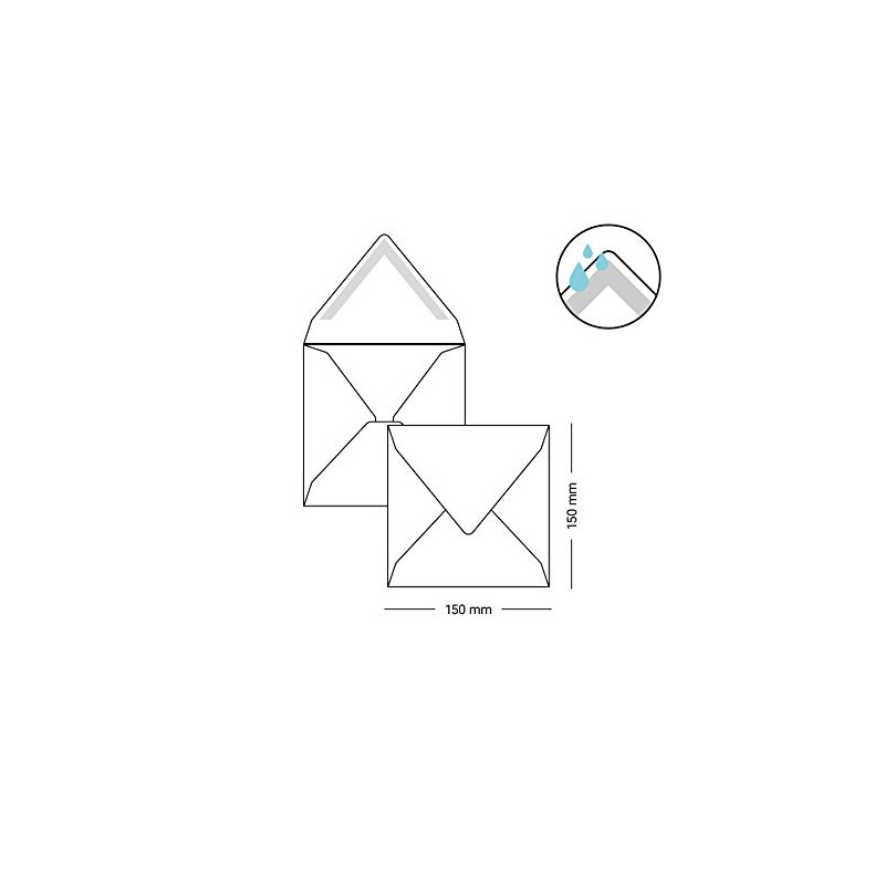 Square Envelopes 15 x 15 cm with Triangular Flap 120