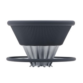 Normcore 2-in-1 Pour Over Coffee Dripper, Single Cup Travel Coffee Dripper, Use V60 and Wave Filter Paper Coffee Maker, 304 Stainless Steel, Silver