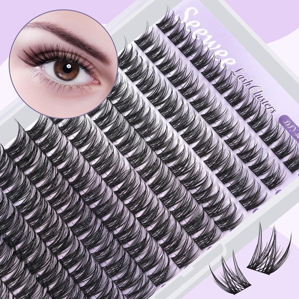 Seewee Lash Clusters Lash Extensions D Curl 10-18MM 144 Individual