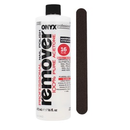 Onyx Professional Onyx Professional 100% Pure Acetone Nail Polish Remover Kit with 7 inch Nail File, Maximum-Strength Nail Polish Remover for Gel, Artificial & Glitter Nail Polish, Quick and Effective Formula, 16 Fl Oz