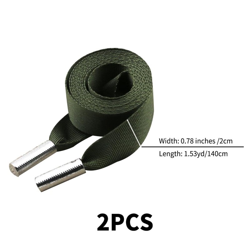 2Pcs Army Green Flat Drawstring Cord Replacement 2cmx1.4m Polyester Drawstring