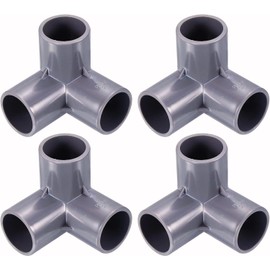 Sazanore PVC Pipe Joint, 3 Way Welbo Fitting, UPVC, Gray, Inner Diameter 1.0 inches (25 mm), Outer Diameter 1.2 inches (30.5 mm), Set of 4
