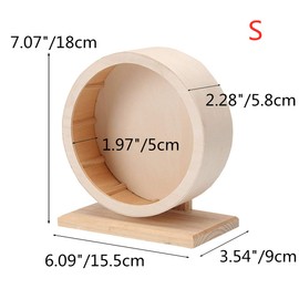 Small Pets Exercise Wheel Hamster Wooden Mute Running Spinner Wheel Play Toy for Rat Gerbil Mice Chinchillas Hedgehogs Guinea Pigs (S)
