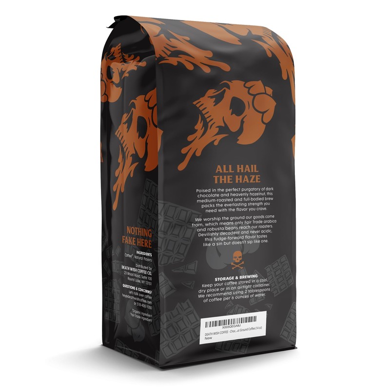 DEATH WISH COFFEE - Chocolate Hazelnut Ground Coffee, Fair Trade