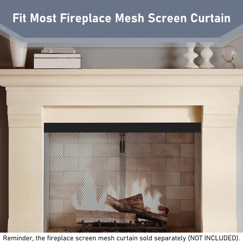 Flamorrow Adjustable Rod and Valance Kit - Fireplace Curtain Rod