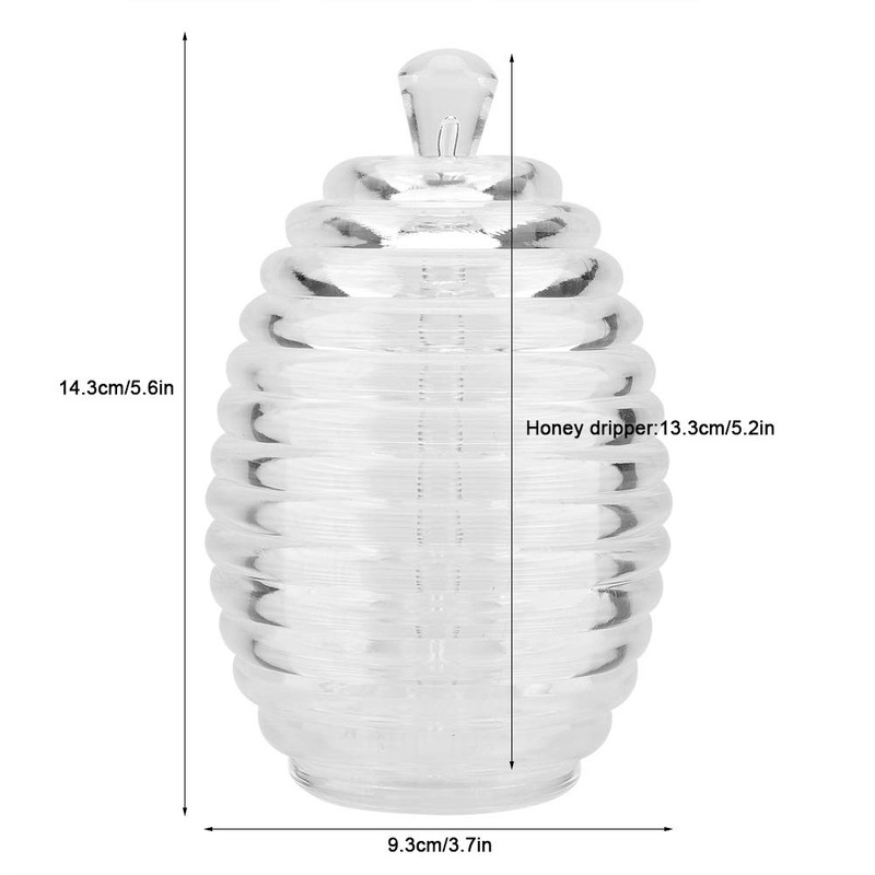 VOBOR Honey Jar with Dipper - Honey Bee Pot, Professional