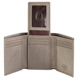 Stealth Mode Trifold Wallet - RFID Blocking Wallet with Flip ID Holder - Leather Case for Money, Credit Cards - Mens Organizer, Divided Billfold, Identity Protection - Men's Gifts (Grey)