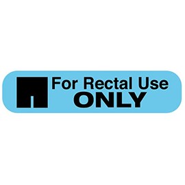United Ad Label Medication Instruction Labels for Rectal USE ONLY, 1-5/8" x 3/8", Permanent Paper Label, Light Blue, One Roll of 1000 Labels