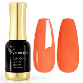 VENALISA Orange Gel Nail Polish, 12ml Classic Neon Orange Gel Polish Bright Orange Color Soak Off UV LED Nail Gel Polish Nail Art Starter Manicure Salon DIY at Home, 0.43 OZ