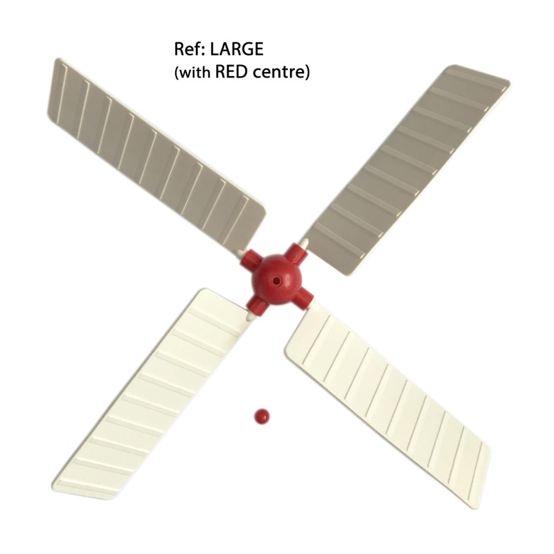 Replacement Sails for Garden Windmill. Ref: LARGE with RED centre.