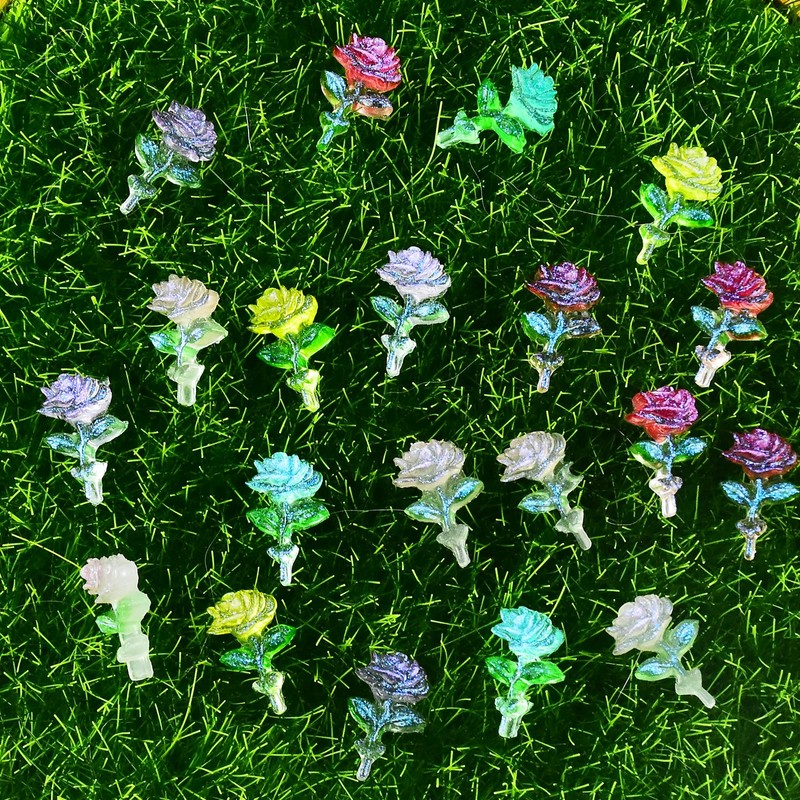 HOMICO 200 Pieces Tiny Rose Decor for Dollhouse Mini Resin