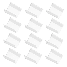 VILLFUL 20 Pcs Clear Shape Display Stand for Menus Price Tags Tabletop Poster Holder for Retail Supermarkets and Store Malls