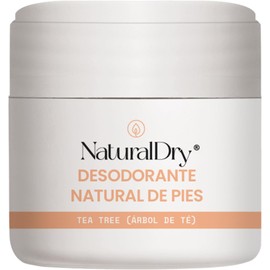 NaturalDry Desodorante para PIES - Crema 100% Natural - Cera con aceite esencial de Tea Trea (1 unidad)