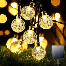 Lezonic Solar Fairy Lights Outdoor, 50LED 23ft Solar String Lights Waterproof, 8 Modes Solar Garden Lights for Gazebo, Lawn, Patio, Yard, Porch, Wedding, Party, Festival Decoration (Warm White)