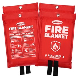 WUERLI Emergency Fire Blanket, Fire Blanket for Home and Kitchen,40" x 40", 4 Pack