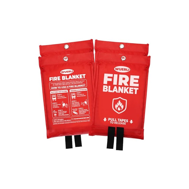 WUERLI Emergency Fire Blanket, Fire Blanket for Home and Kitchen,40"