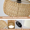 ALAISLYC Boho Rattan Pendant Lights Farmhouse 12 Inch Plug in