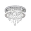 Deckrico Modern K9 Crystal Chandelier 3 LED Lights Stainless Steel