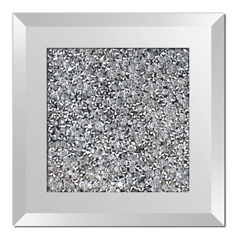 GIMORRTO ガラスミラーコースター 4点 クラッシュダイヤモンド スクエアカップマット 4インチ テーブルトップ装飾 バーツール ダイニングテーブル用