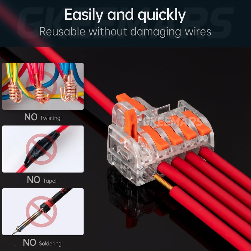 GKEEMARS 26Pcs Compact Splicing Connectors Wire Connectors Kit 2, 3