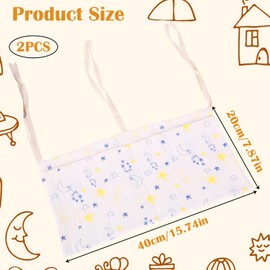 Baby Bed Organiser Hanging, 2 Pieces Baby Bed Organiser, Organiser Side Cot Baby, Nursery Hanging Bed Organiser with 2 Pockets, Baby Bed Storage Bag for Nappies, Clothes, Toys