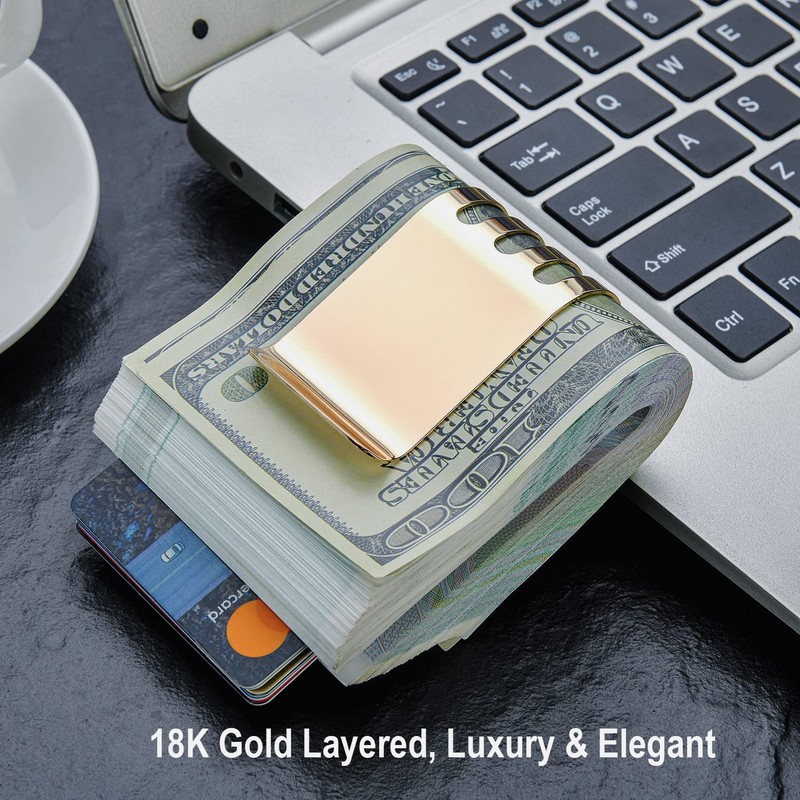 Lindenle Money Clip Spring Steel Cash Clips Large Capacity Minimalist