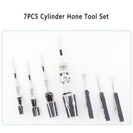 WAYCOJOY 7PCS Cylinder Hone Tool Set, Adjustable Engine Cylinder Honing Grinding Tool for 3/4" to 7" Cylinders, Engine Piston Servicing Tools with 1-1/8", 3", 4" Replacement Honing Stones 220 Grit