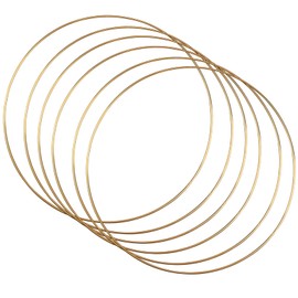 YapitHome 6 pcs Gold Metal Floral Ring Hoops,Metal Wreath Ring,Wreath Hoop,30 CM Metal Floral Hoop for Christmas,Dream Catcher,Wedding,Wall Hanging Crafts