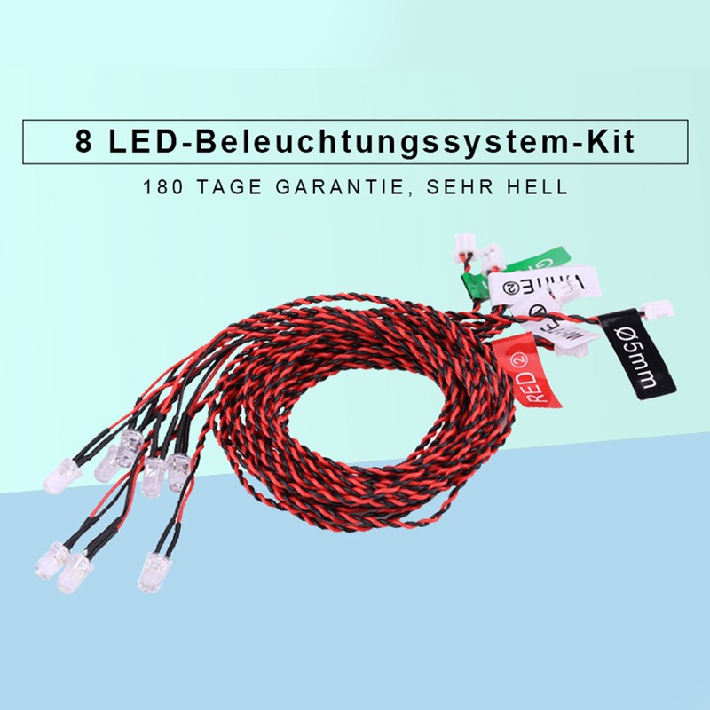 8 LED Lighting System Kit Simulation Flashing Lights for RC